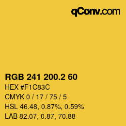 カラーコード: RGB 241 200.2 60 | qconv.com