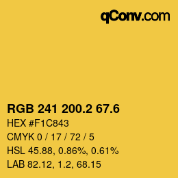 カラーコード: RGB 241 200.2 67.6 | qconv.com