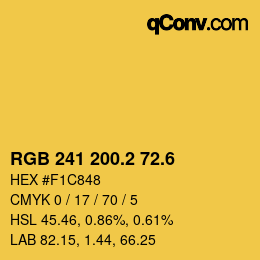 カラーコード: RGB 241 200.2 72.6 | qconv.com