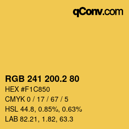 カラーコード: RGB 241 200.2 80 | qconv.com