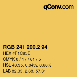 カラーコード: RGB 241 200.2 94 | qconv.com