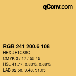カラーコード: RGB 241 200.6 108 | qconv.com