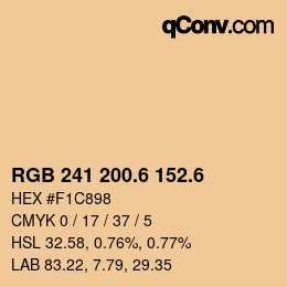 カラーコード: RGB 241 200.6 152.6 | qconv.com