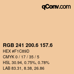 カラーコード: RGB 241 200.6 157.6 | qconv.com