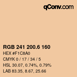 カラーコード: RGB 241 200.6 160 | qconv.com