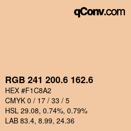 カラーコード: RGB 241 200.6 162.6 | qconv.com