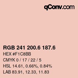 カラーコード: RGB 241 200.6 187.6 | qconv.com