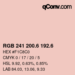 カラーコード: RGB 241 200.6 192.6 | qconv.com