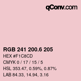 カラーコード: RGB 241 200.6 205 | qconv.com