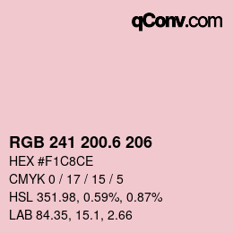 カラーコード: RGB 241 200.6 206 | qconv.com