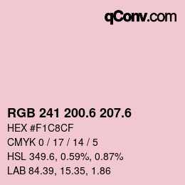 カラーコード: RGB 241 200.6 207.6 | qconv.com