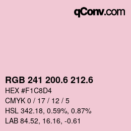 カラーコード: RGB 241 200.6 212.6 | qconv.com