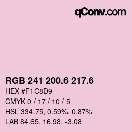 カラーコード: RGB 241 200.6 217.6 | qconv.com