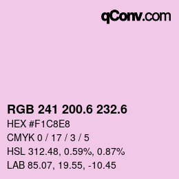 カラーコード: RGB 241 200.6 232.6 | qconv.com