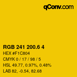 カラーコード: RGB 241 200.6 4 | qconv.com