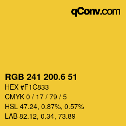 カラーコード: RGB 241 200.6 51 | qconv.com