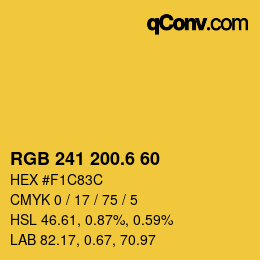 カラーコード: RGB 241 200.6 60 | qconv.com