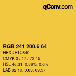 カラーコード: RGB 241 200.6 64 | qconv.com