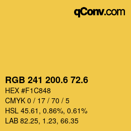 カラーコード: RGB 241 200.6 72.6 | qconv.com