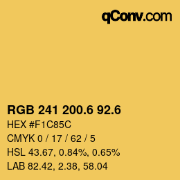 カラーコード: RGB 241 200.6 92.6 | qconv.com