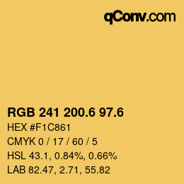 カラーコード: RGB 241 200.6 97.6 | qconv.com