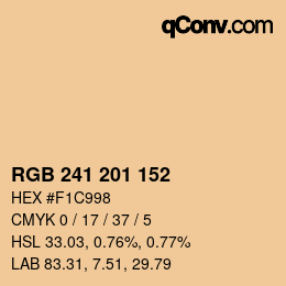 Color code: RGB 241 201 152 | qconv.com