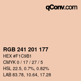 Color code: RGB 241 201 177 | qconv.com