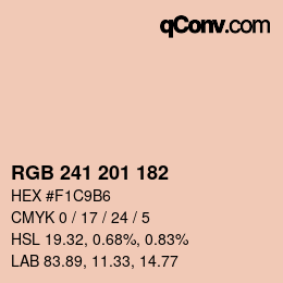 Color code: RGB 241 201 182 | qconv.com