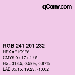 Color code: RGB 241 201 232 | qconv.com