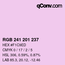 Color code: RGB 241 201 237 | qconv.com