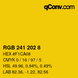 Color code: RGB 241 202 8 | qconv.com