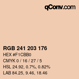 Color code: RGB 241 203 176 | qconv.com