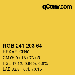 Farbcode: RGB 241 203 64 | qconv.com