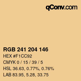 Color code: RGB 241 204 146 | qconv.com