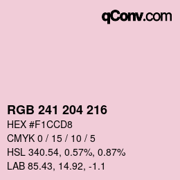 Color code: RGB 241 204 216 | qconv.com