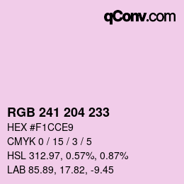 Color code: RGB 241 204 233 | qconv.com