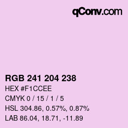 Color code: RGB 241 204 238 | qconv.com