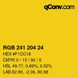 Color code: RGB 241 204 24 | qconv.com