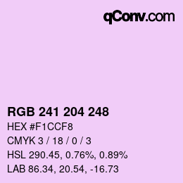 カラーコード: RGB 241 204 248 | qconv.com