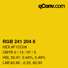 カラーコード: RGB 241 204 8 | qconv.com