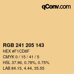 Color code: RGB 241 205 143 | qconv.com