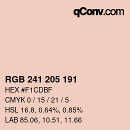 Color code: RGB 241 205 191 | qconv.com