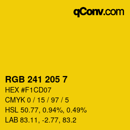 Color code: RGB 241 205 7 | qconv.com