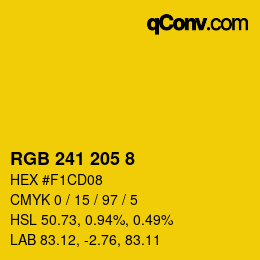 カラーコード: RGB 241 205 8 | qconv.com
