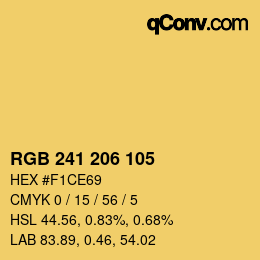 Color code: RGB 241 206 105 | qconv.com