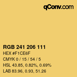 Color code: RGB 241 206 111 | qconv.com