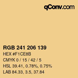 Color code: RGB 241 206 139 | qconv.com