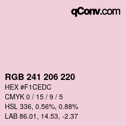 カラーコード: RGB 241 206 220 | qconv.com