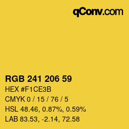 Color code: RGB 241 206 59 | qconv.com