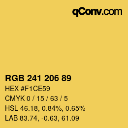 Color code: RGB 241 206 89 | qconv.com